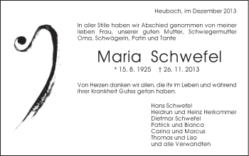 Traueranzeige von Maria Schwefel von Gmünder Tagespost