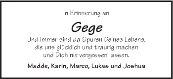 Traueranzeige von Gerhard Apprich von Schwäbische Post