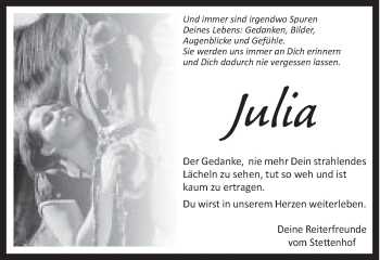Traueranzeige von Julia Diemer von Schwäbische Post