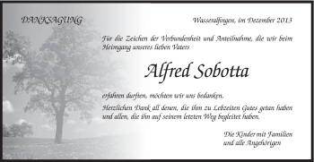 Traueranzeige von Alfred Sobotta von Schwäbische Post