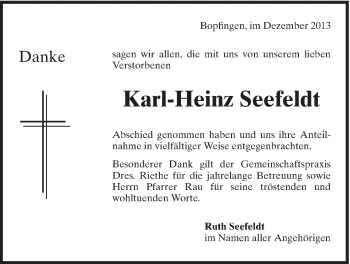 Traueranzeige von Karl-Heinz Seefeldt von 082