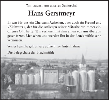 Traueranzeige von Hans Gerstmeyr von Schwäbische Post