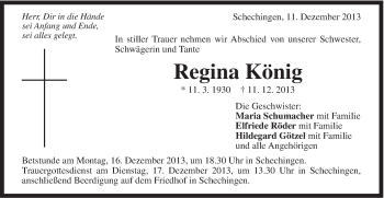 Traueranzeige von Regina König von Gmünder Tagespost