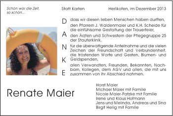 Traueranzeige von Renate Maier von Gmünder Tagespost