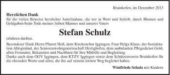 Traueranzeige von Stefan Schulz von Gmünder Tagespost