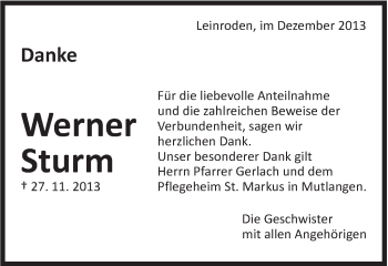 Traueranzeige von Werner Mack von Schwäbische Post