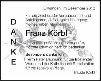 Traueranzeige von Franz Kröbl von Schwäbische Post