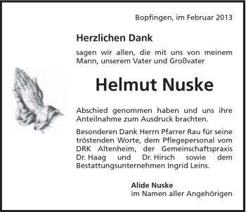 Traueranzeige von Helmut Nuske von 082