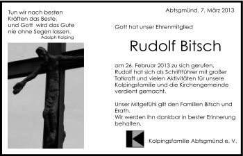Traueranzeige von Rudolf Bitsch von 088