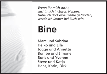 Traueranzeige von Bine Volk von Schwäbische Post