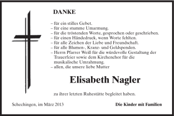 Traueranzeige von Elisabeth Nagler von Gmünder Tagespost
