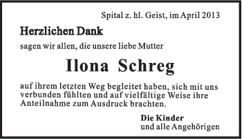 Traueranzeige von Ilona Schreg von Gmünder Tagespost