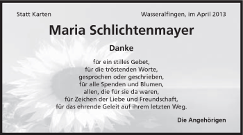 Traueranzeige von Maria Schlichtenmayer von Schwäbische Post