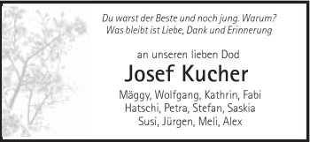 Traueranzeige von Josef Kucher von Schwäbische Post