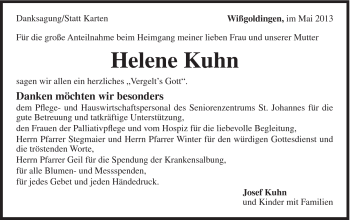 Traueranzeige von Helene Kuhn von Gmünder Tagespost