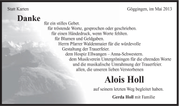 Traueranzeige von Alois Holl von 020