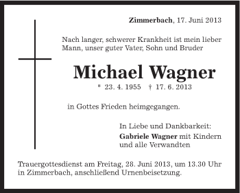 Traueranzeige von Michael Wagner von Gmünder Tagespost