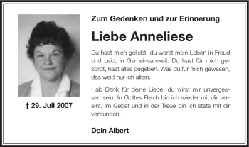 Traueranzeige von Annelise Riek von Schwäbische Post