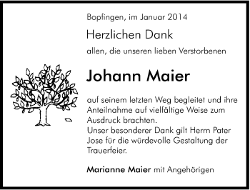 Traueranzeige von Johann Maier von 082