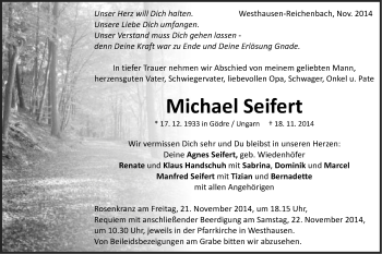 Traueranzeige von Michael Seifert von Schwäbische Post