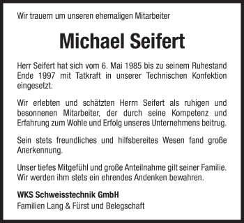 Traueranzeige von Michael Seifert von Schwäbische Post