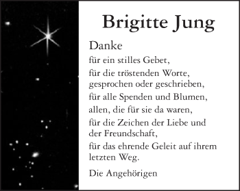 Traueranzeige von Brigitte Jung von Schwäbische Post
