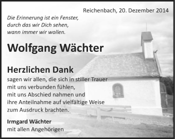 Traueranzeige von Wolfgang Wächter von Schwäbische Post