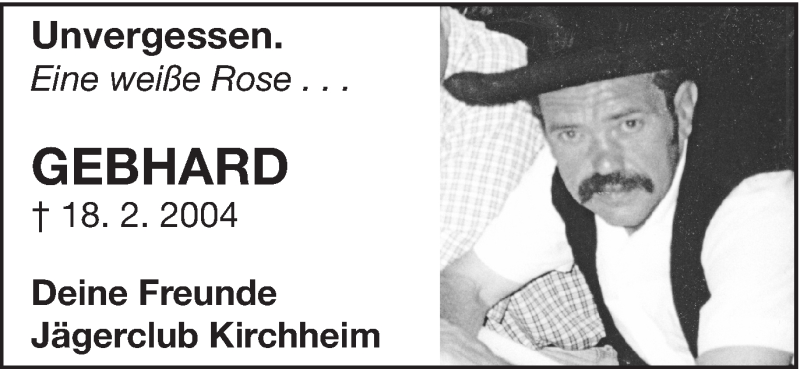  Traueranzeige für Gebhard Kirchheim vom 18.02.2014 aus Schwäbische Post
