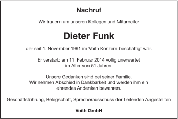 Traueranzeige von Dieter Funk von Gmünder Tagespost
