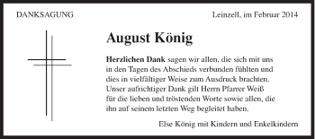 Traueranzeige von August König von Gmünder Tagespost