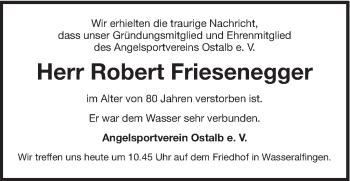 Traueranzeige von Robert Friesenegger von 020