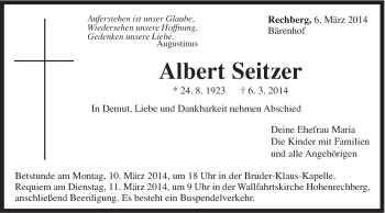 Traueranzeige von Albert Seitzer von Gmünder Tagespost