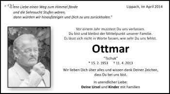 Traueranzeige von Ottmar Dauser von OstalbTrauer