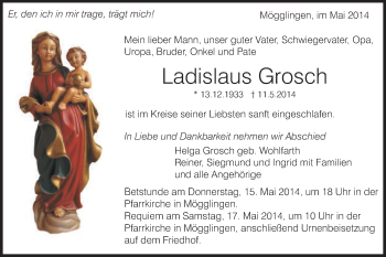 Traueranzeige von Ladislaus Grosch von Gmünder Tagespost