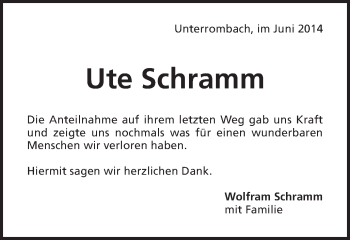 Traueranzeige von Ute Schramm von Schwäbische Post