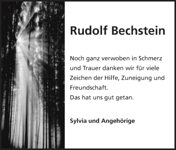 Traueranzeige von Rudolf Bechstein von Schwäbische Post