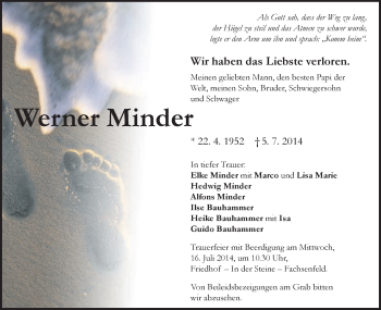 Traueranzeige von Werner Minder von Schwäbische Post