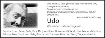 Traueranzeige von Udo  von Schwäbische Post