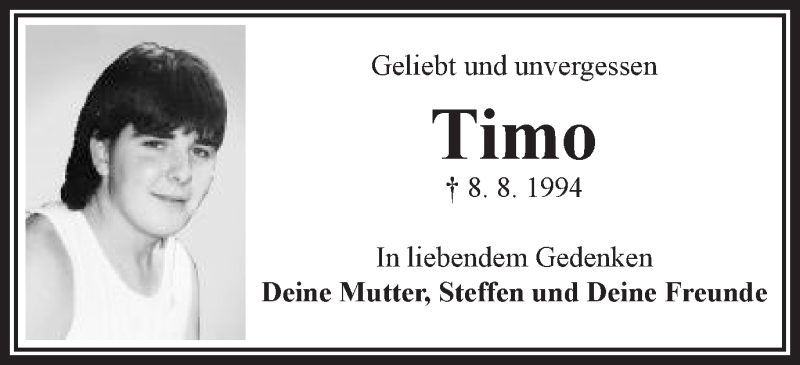  Traueranzeige für Timo Stahl vom 08.08.2014 aus Schwäbische Post