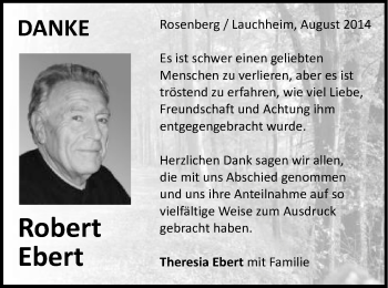 Traueranzeige von Robert Ebert von Schwäbische Post