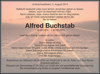 Traueranzeige von Alfred Buchstab von Schwäbische Post