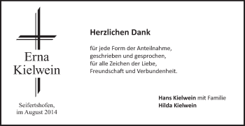 Traueranzeige von Erna Kielwein von Gmünder Tagespost