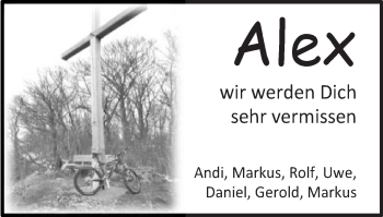 Traueranzeige von Alex  von Gmünder Tagespost