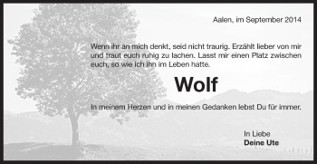 Traueranzeige von Wolf Becker  von Schwäbische Post