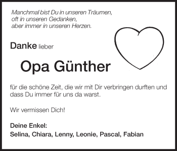 Traueranzeige von Günther Strauß von Schwäbische Post