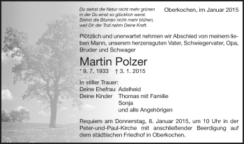 Traueranzeige von Martin Polzer von Schwäbische Post