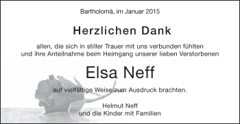 Traueranzeige von Elsa Neff von Gmünder Tagespost