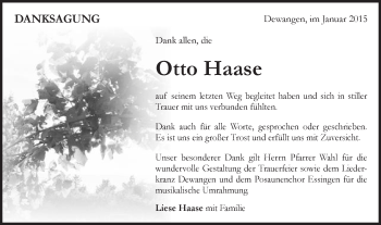 Traueranzeige von Otto Haase von Schwäbische Post