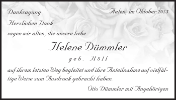 Traueranzeige von Helene Dümmler von Schwäbische Post