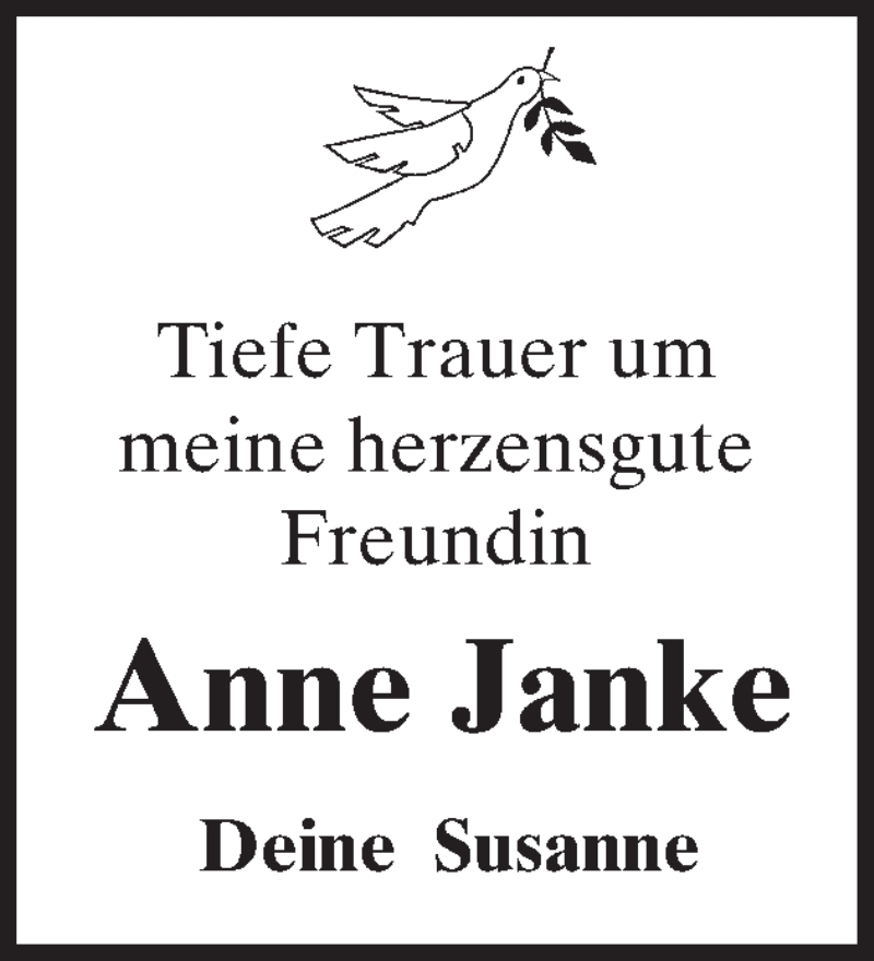  Traueranzeige für Anne Janke vom 24.10.2015 aus Gmünder Tagespost